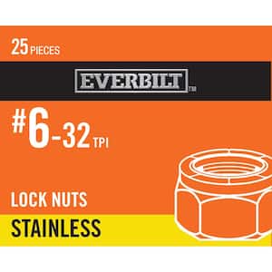 #6-32 Stainless-Steel Nylon Lock Nut (25-Piece per Pack)