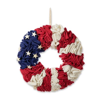 Pompotops 4th of July Wreath Independence Day Wreath, Cross-border Home  Decor, New Product, Red, White, Blue Ears, Upside Down Decoration, Building  Hanging Wreath, multicolor 