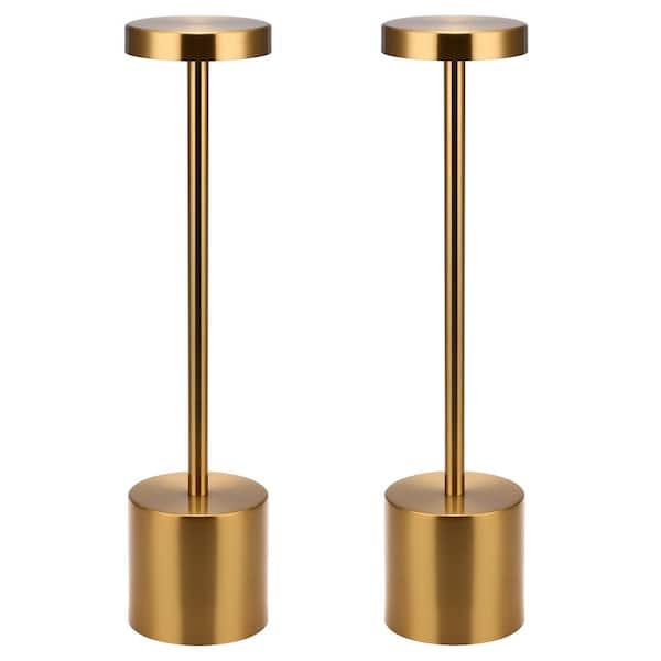 13.4 in. Gold 3-Watt Integrated LED Table Lamp with 3CCT Dimmable Touch Control, Modern Bedside Lamp for Bedroom 2-Pack