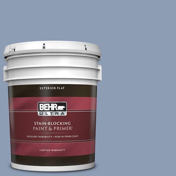 BEHR ULTRA 5 gal. #PMD-72 Periwinkle Dusk Flat Exterior Paint & Primer