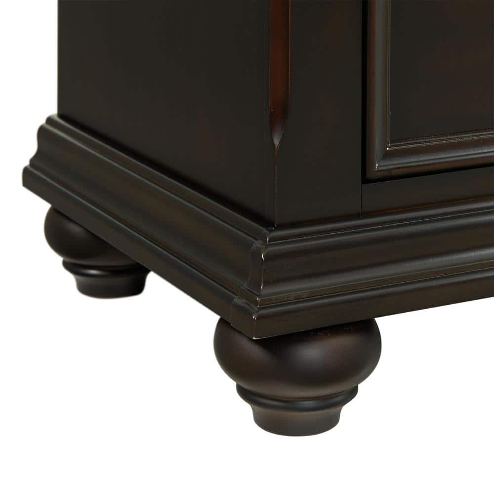 Brooks Black Poplar 3-Drawer Nightstand with USB Ports