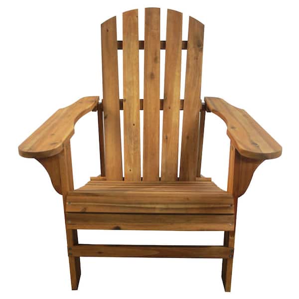 Natural Finish Wood Adirondack Chair