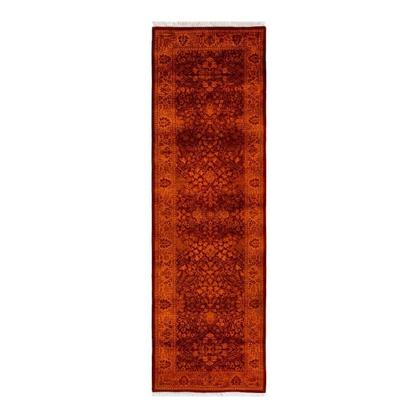 Chloe & Olivia Home Overdyed Orange 2 ft. 7 in. x 8 ft. 5 in. Wool Indoor Area Rug