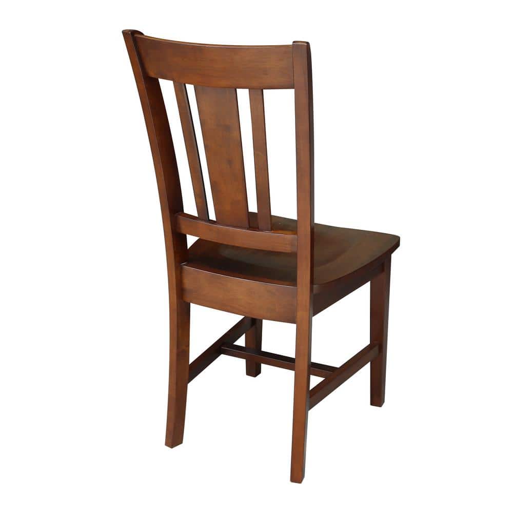 Espresso High Slat Back Wood Side Chair