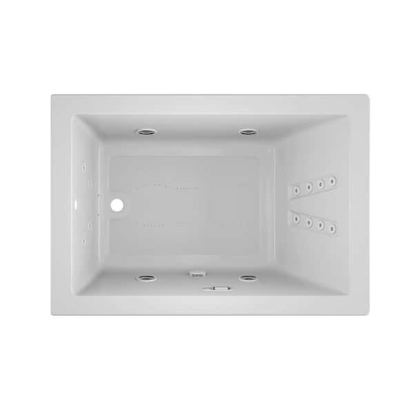 JACUZZI SOLNA SALON SPA 60 in. x 42 in. Rectangular Combination Bathtub with Right Drain in White