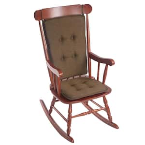 Klear Vu Embrace Chocolate Tufted Rocking Chair Cushion Set with Gripper Back and Ties