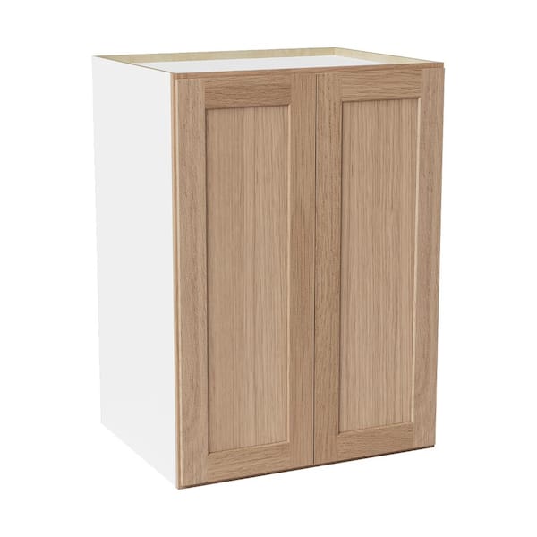 30 in. W x 24 in. D x 42 in. H Ready to Assemble Solid Wood Shaker Pantry Kitchen Cabinet in Oak
