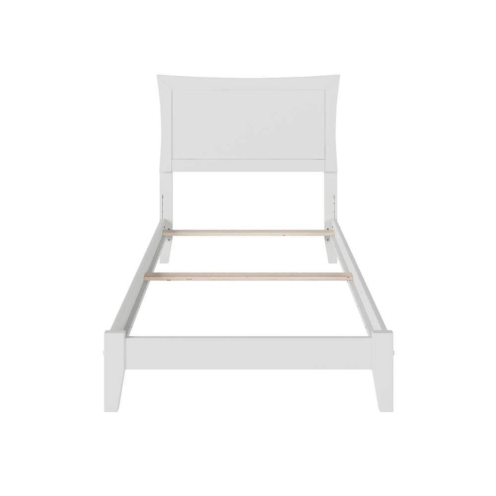 Metro Twin Solid Hardwood White Platform Bed with Headboard