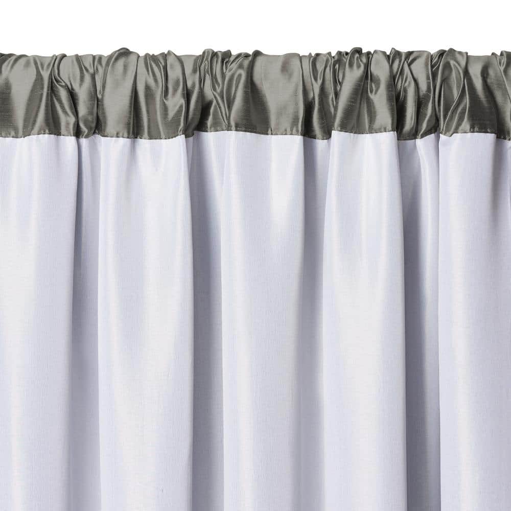 Gray Faux Silk Blackout Pleated Curtain Panel 52" x 108"