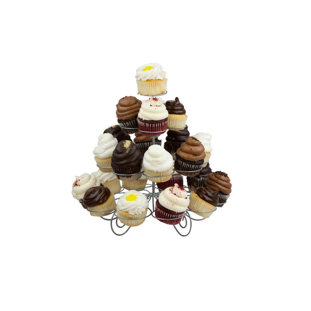 3 Tiers Cupcake Holder Mini Cookies Display Plate Foldable Cake Rack 