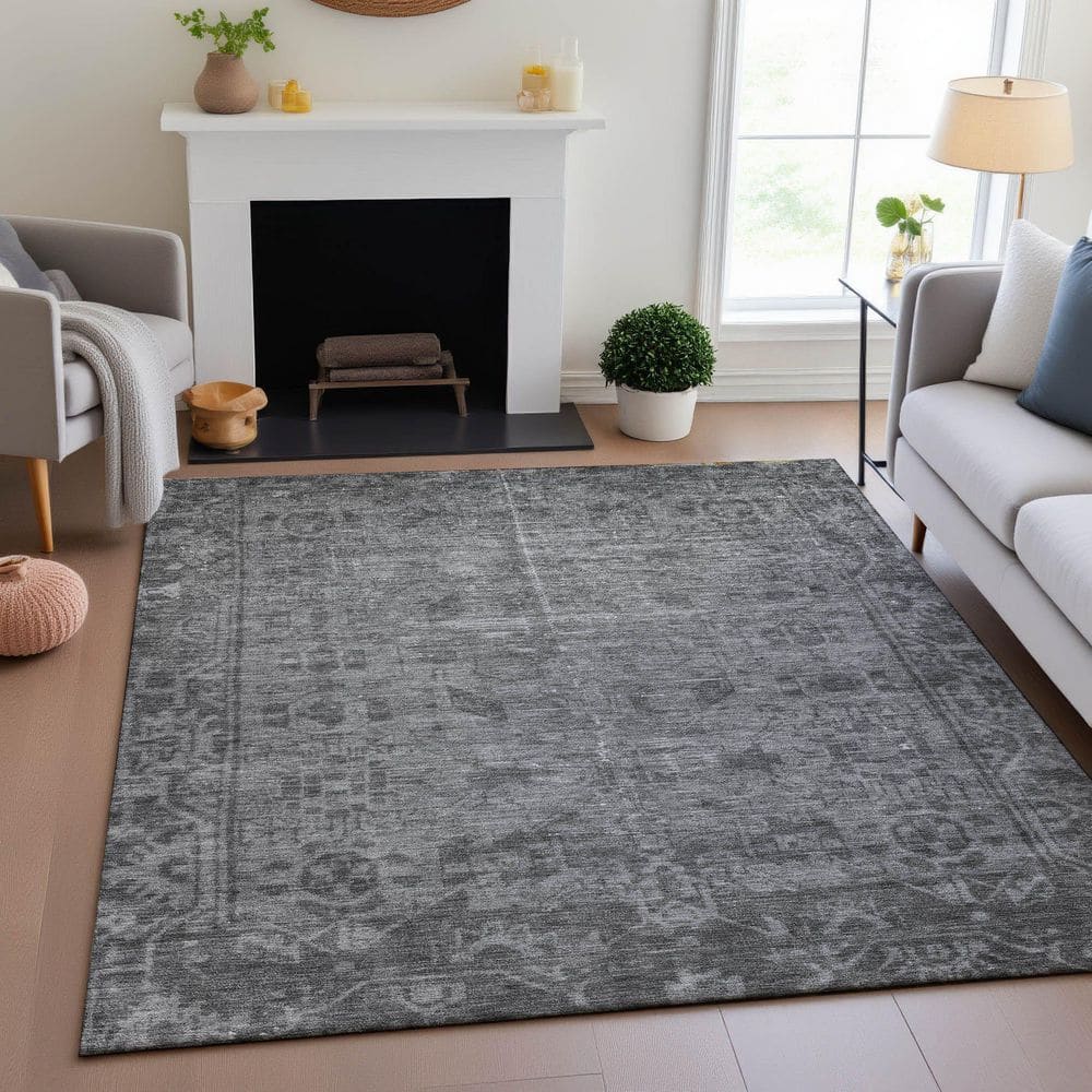 Mayfield Premium Machine Washable Abstract AMF1228 Gray 8 ft. x 10 ft. Area Rug price history on PriceWatchPro