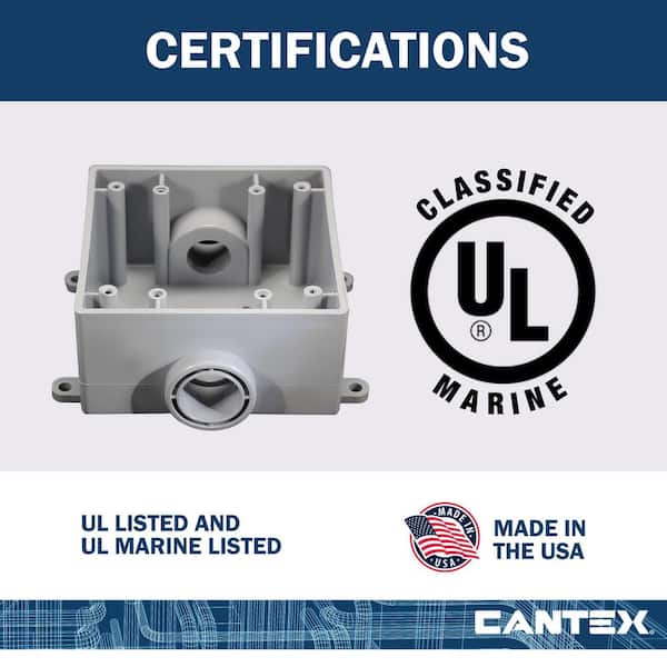 Cantex 3/4 in. 2-Gang FSC Electrical Box R5133371 - The Home Depot
