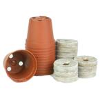 2 in. Plastic Pot Terra Cotta Seed Starter Kit (12 Pack)