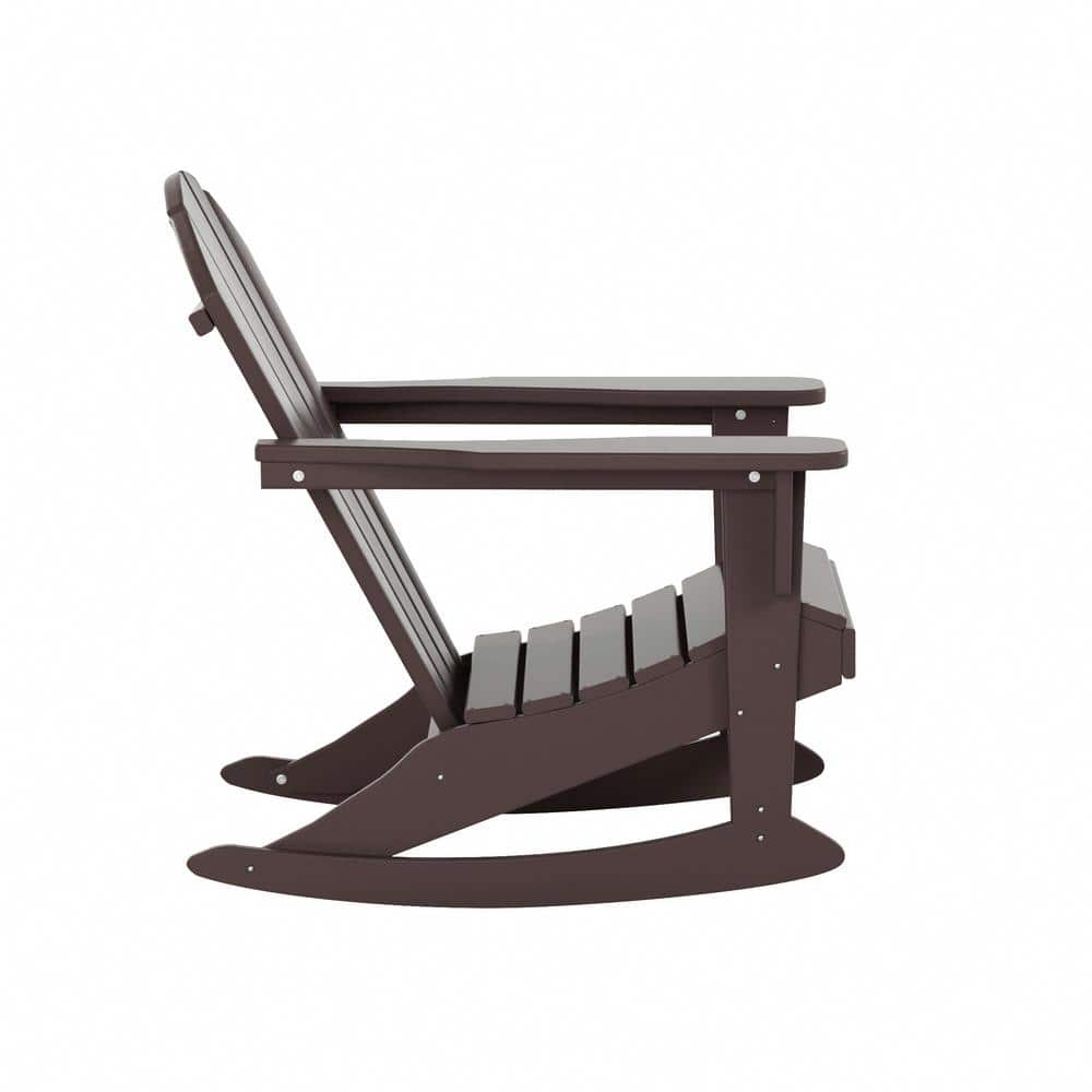 Laguna Dark Brown Eco-Friendly Poly Adirondack Rocking Chair
