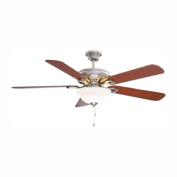 Hampton Bay Rothley 52 in. LED Brushed Nickel Ceiling Fan with Light Kit