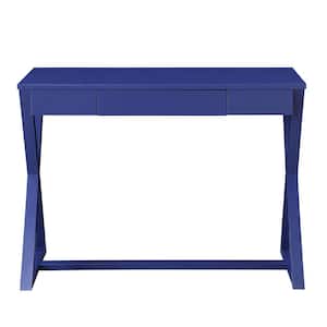 42 in. Rectangular Blue Manufactured Wood 1 Drawer Writing Desk
