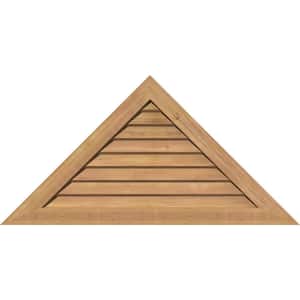 61 in. x 12.75 in. Triangle Unfinished Smooth Western Red Cedar Wood Paintable Gable Louver Vent