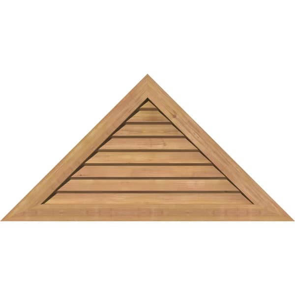 Ekena Millwork 62.5 in. x 18.125 in. Triangle Unfinished Smooth Western Red Cedar Wood Built-in Screen Gable Louver Vent