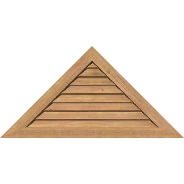 Ekena Millwork 76.125 in. x 38 in. Triangle Unfinished Smooth Western Red Cedar Wood Built-in Screen Gable Louver Vent