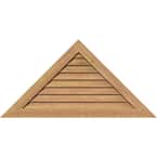 91 in. x 34.125 in. Triangle Unfinished Smooth Western Red Cedar Wood Paintable Gable Louver Vent