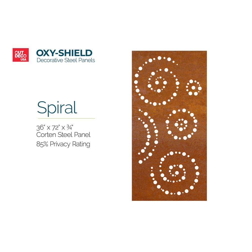 Rustic Spiral Decorative Corten Steel Screen Panel