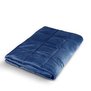 MHF Home Navy Polyester 48 in. x 72 in. 16 lbs. Weighted Blanket