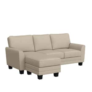 Daniel 86 in. Slope Arm Polyester Modern Rectangle Sectional Beige