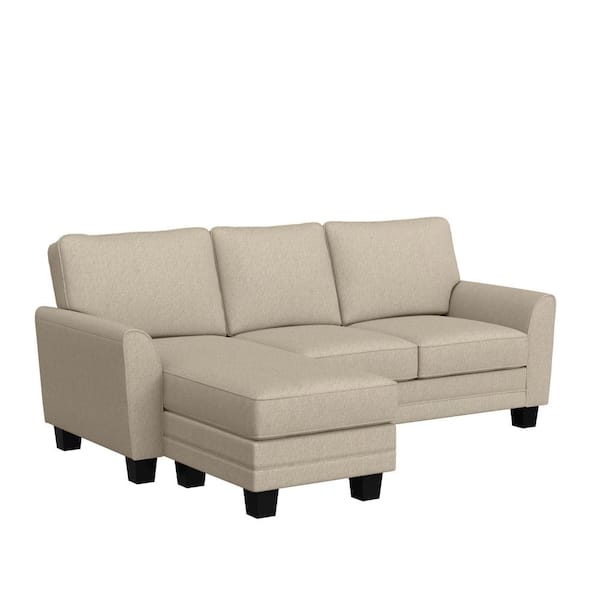 Hillsdale Furniture Daniel 86 in. Slope Arm Polyester Modern Rectangle Sectional Beige