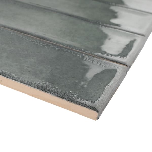 MOLOVO Iris Aguamarina Green 2.9 in. X 11.8 in. Polished