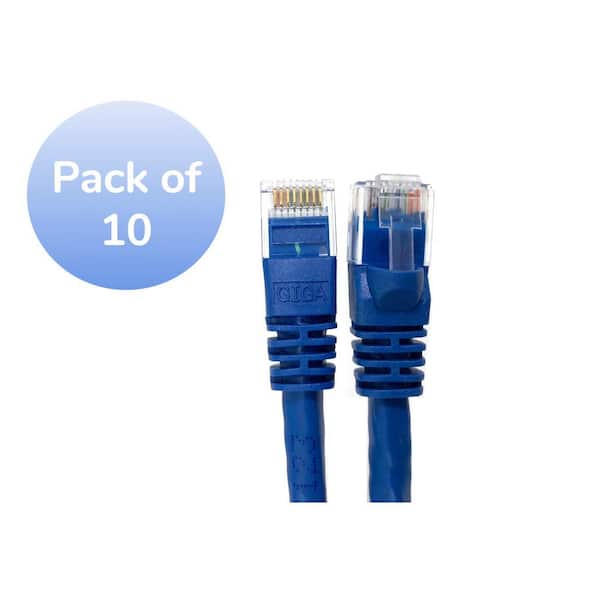 cm RJ45 Computer & Networking Patch Cord PVC Jacket CablesAndKits - 10 Pack CAT6 Snagless Boot 20ft Blue UTP Ethernet Cable Pure Copper 