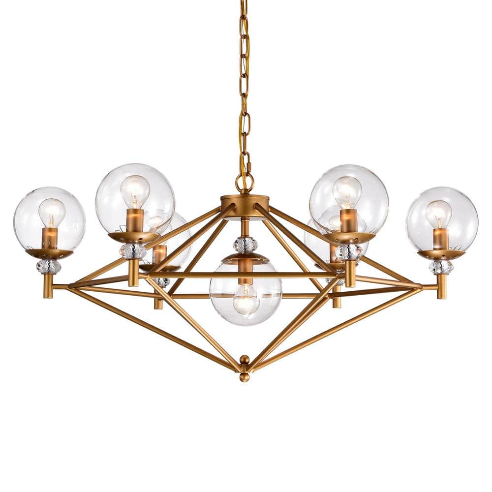 Paulita 30 in. 7-Light Indoor Gold Pendant Light with Light Kit price history on PriceWatchPro