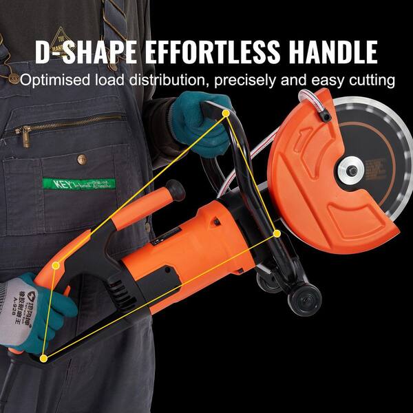 Electric Concrete Saw, 28 in, x 21 in. Motor Circular Saw Cutter with 3.5 in. Cutting Depth for Stone, Brick