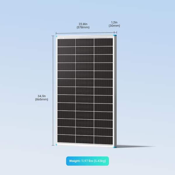 Renogy 2-Pieces Bifacial 100 W N-Type 16BB Monocrystalline Solar