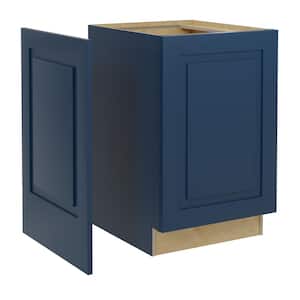Grayson Mythic Blue Plywood Shaker Assembled Kitchen Cabinet End Panel 0.63 in W x 23.88 in D x 34.5 in H