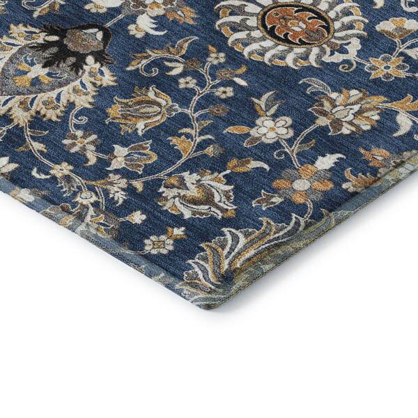 Mayfield Premium Machine Washable Abstract AMF2192 Navy 9 ft. x 12 ft. Area Rug