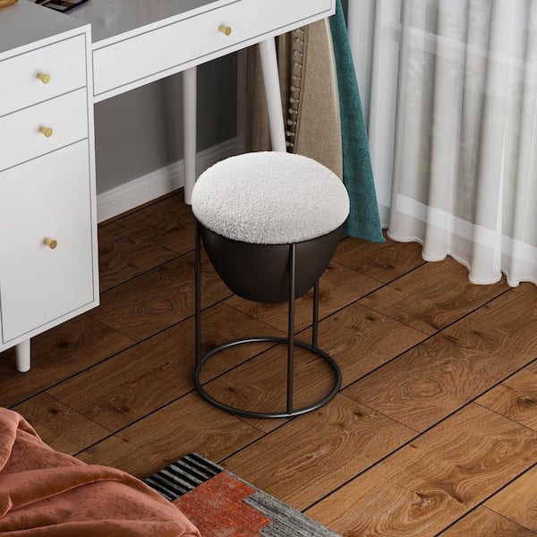 Ottomans Vanity Stool Small Footstool Ottoman Vanity Chairs for Makeup Room  Entryway Stool Step Stool Footrest with Metal Legs