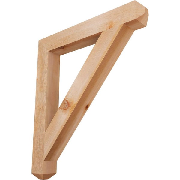 Ekena Millwork 4 in. x 34 in. x 30 in. Western Red Cedar Traditional Craftsman Rough Sawn Bracket