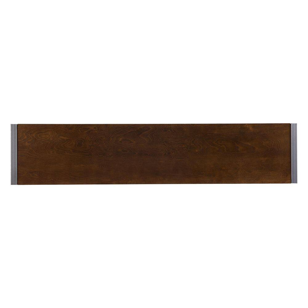 Macen 54" Tobacco and Gunmetal Console Table with Storage
