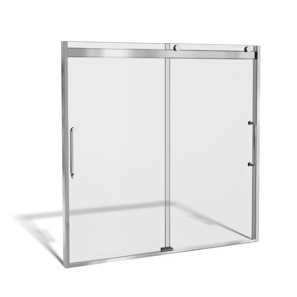 Arelo 60" Frameless Sliding Tub Door with Clear Glass and Chrome Finish