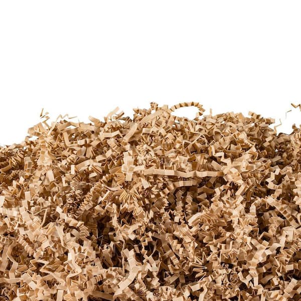 6.38 oz. Crinkle Cut Paper Shred Filler for Gift Baskets and Packaging, Natural Kraft Tissue, Recyclable & Biodegradable