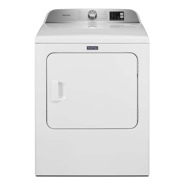 Maytag 7.0 cu. ft. 240-Volt White Electric Vented Dryer with Moisture Sensing