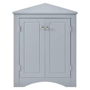 17.2 in. W x 17.2 in. D x 31.5 in. H Blue Freestanding Triangle Linen Cabinet with Adjustable Shelves in Blue