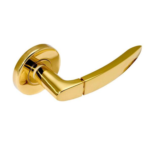 Manital Atena Polished Brass Right-Hand Dummy Lever on Rose