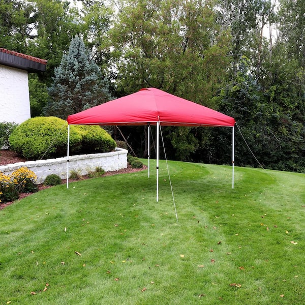 Sunnydaze 12 ft. x 12 ft. Red Premium Pop-Up Canopy with Rolling