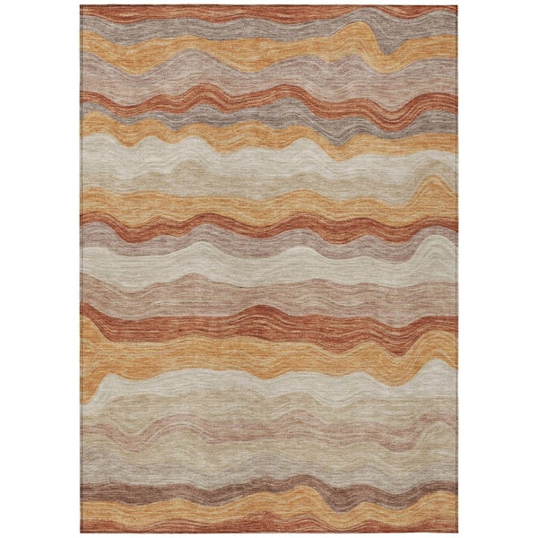 Chantille Machine Washable Indoor/Outdoor Abstract ACN2397 Copper 3 ft. x 4 ft. Area Rug