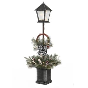 4 ft. Pre-Lit B/O Mixed Pine Lantern Pole Porch Tree with 40 LED Micro Light