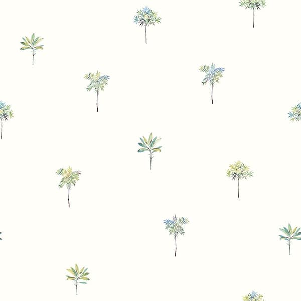 Chesapeake Palmetto Teal Leaves Paper Strippable Wallpaper (Covers 56.4 sq. ft.)