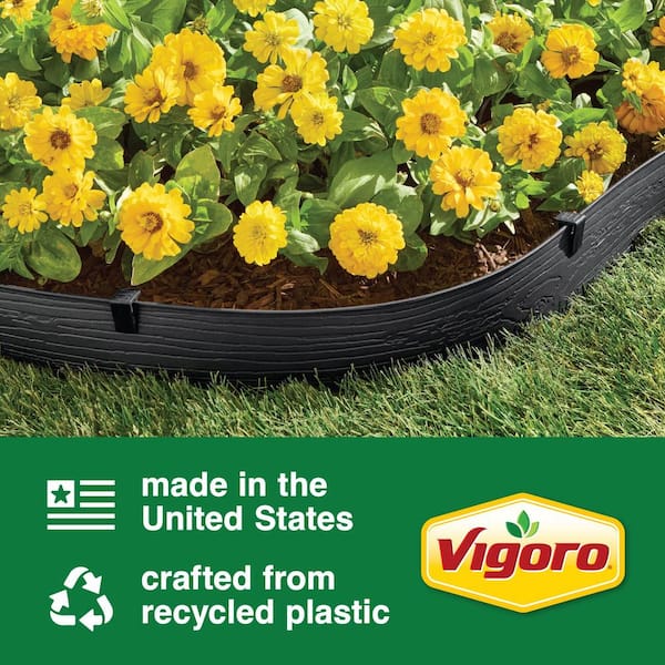 Vigoro 20 ft. Black Composite Edging with Stakes 55420 - The Home