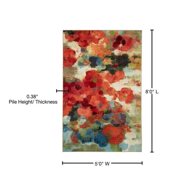 Mohawk Home Aurora 5 x 8 Teal Indoor Geometric Kids Area Rug Mohawk Home Aurora 5 x 8 Teal Indoor Geometric Kids Area Rug