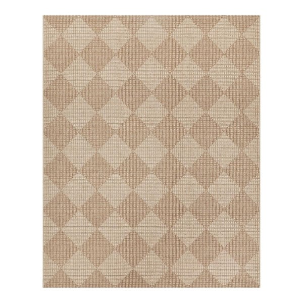 Hampton Bay Chasewood Beige  Doormat 2 ft. x 7 ft. Geometric Indoor/Outdoor Area Rug